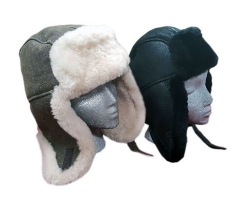 Unisex Handmade Sheepskin Trooper Hat | USA Made - Image 8