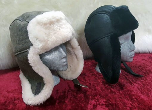 Unisex Handmade Sheepskin Trooper Hat | USA Made - Image 2