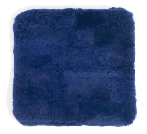 sheepskin seat cushion in blue