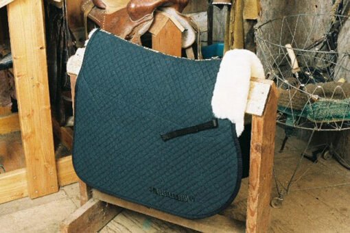 All Purpose Saddle Blanket with Pommel Roll and Partial Lining Black