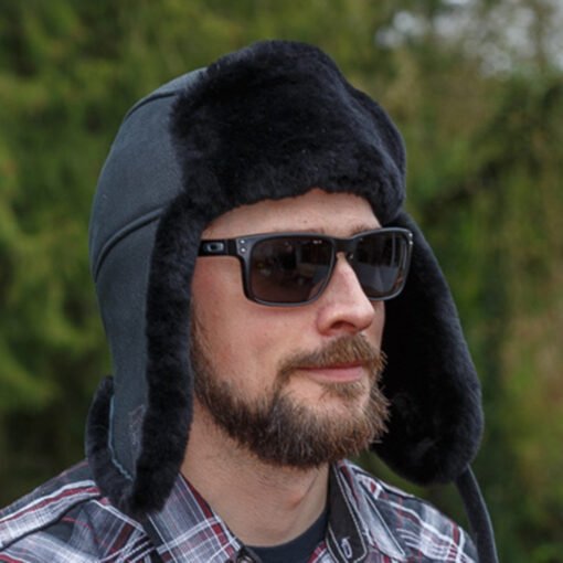 Unisex Handmade Sheepskin Trooper Hat | USA Made